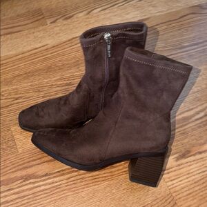 Brown Suede Ankle Boots
